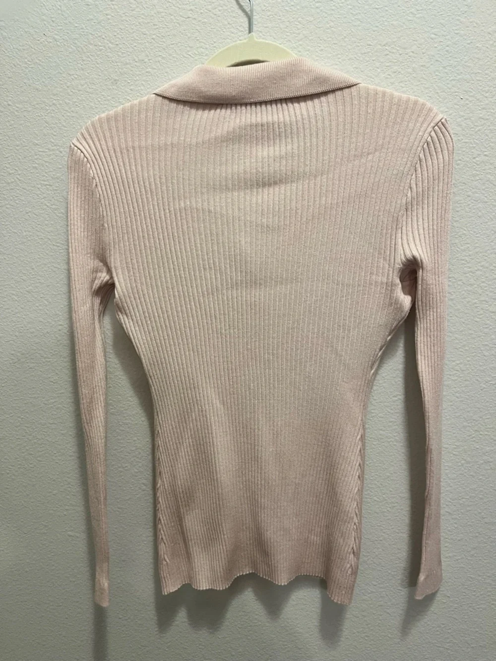 WHBM Blush Pink Ribbed Button-Up Cardigan - Picture 3 of 4